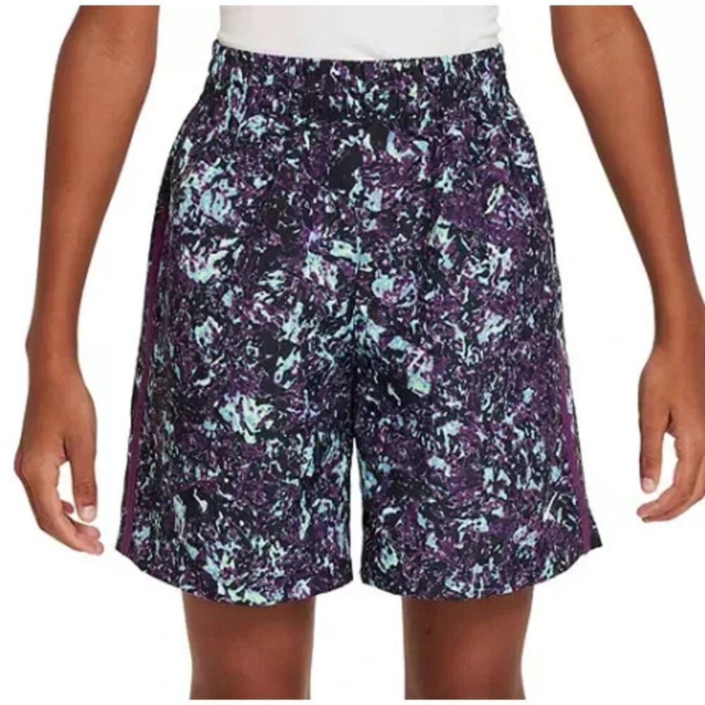 Nike Kids Purple Dri-FIT Multi Printed Shorts Size XL - Picture 1 of 7